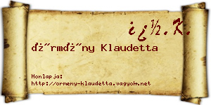 Örmény Klaudetta névjegykártya